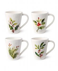 Набор из 4 кружек Holly Vines Certified International, мультколор