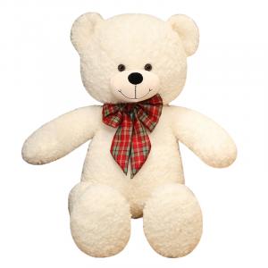 Плюшевая игрушка мишка с бантом, высота 80см/100см/130см Xin Pei Xuan, белый