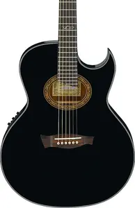 Акустико-электрогитара Ibanez EP5 Euphoria Steve Vai Signature Thinline, верхняя дека из цельной ели, черный перламутровый высокоглянцевый лак