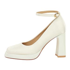 QITUMAUL Мэри Джейн на каблуке 9 см женские белые, цвет White[Heel Height 9cm]