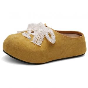 WENPU Женские закрытые тапочки желтые, цвет Yellow