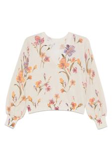 Топ с цветочным принтом TWINSET, нейтральный