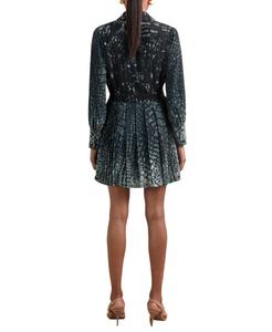 Женское платье-рубашка с принтом и складками REISS, Navy