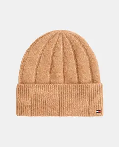 Светло-коричневая шапка с флагом Tommy Hilfiger