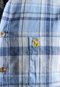 Рубашка с длинным рукавом стандартного кроя из смешанной ткани Joules, Blue Check Classic Fit