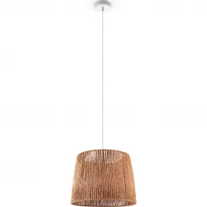 Подвесной светильник Hugo Amadeo E27 для гостиной и столовой, абажур из бумаги в стиле бохо с эффектом ротанга Paco Home, Natur weiß