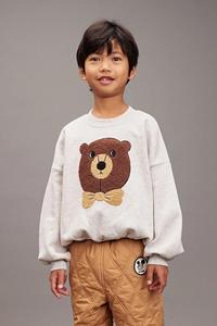 Детская хлопковая толстовка «Медведь» Mini Rodini, серый