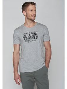 Футболка с изображением животных Stay Grounded в цвете Heather Grey GreenBomb