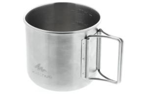 Кухонный набор на 1-2 персоны DECATHLON, quechua camping/mountaineering/hiking stainless steel mug mh150 - 0.4l