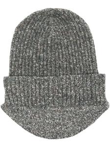 Меланжевая шапка бини в рубчик RANRA, серый