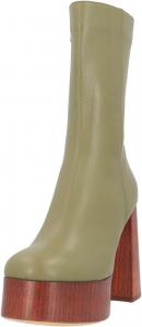 Женские ботильоны Miss Left с круглым носком, эластичной платформой, на высоком каблуке с пробковой подошвой, боковой молнией, массивным каблуком, супер высоким каблуком, элегантные туфли для выпускного и клубные, размеры 4-16 US, Olive