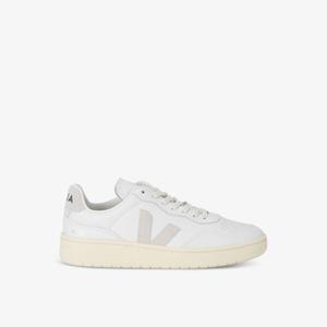 Мужские низкие кожаные кроссовки v90 с вышитым логотипом Veja, белый