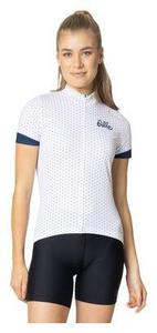 Женская джерси Odlo Essential с короткими рукавами и застежкой-молнией, белого/синего цвета