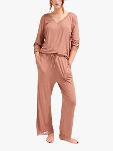 Комплект пижамы из бамбука с кружевной отделкой Pretty You London, Mocha