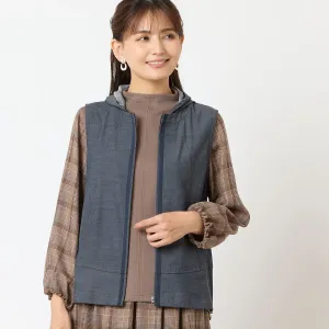 Джинсовый жилет, который можно стирать, со съемным капюшоном Lobjie, цвет Dark Blue