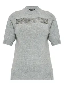 Украшенный свитер Fabiana Filippi, серый