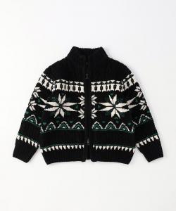 Вязаная блузон на молнии с узором «Снежный пейзаж»