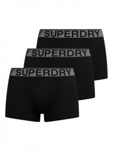 Superdry Комплект из 3 боксерских трусов, черно-серые