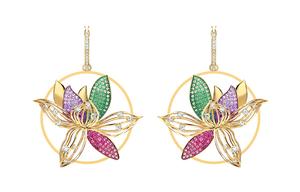 Серьги Women's темный градиент Swarovski, Dark Color Gradient