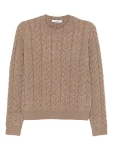 Свитер фактурной вязки Max Mara, коричневый