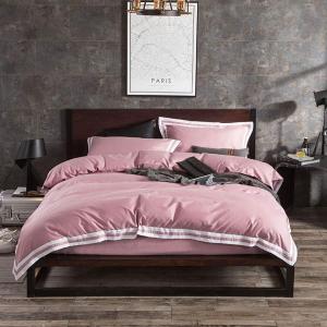 IBDRYKK Комплект постельного белья из хлопка с пододеяльником и наволочкой с клапаном Pink