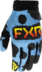 Детские мотокроссовые перчатки FXR reflex 2023, Black/Blue/Yellow