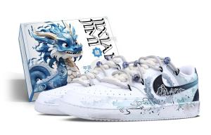 Кроссовки Nike Court Vision 1 Skateboarding Shoes Men Low-top Blue, белый/черный