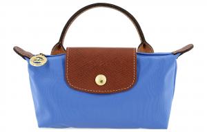 Сумка Le Pliage Recycled Canvas With Leather Trim Canvas Bag Dumpling Bag Regular Women's Blue LONGCHAMP