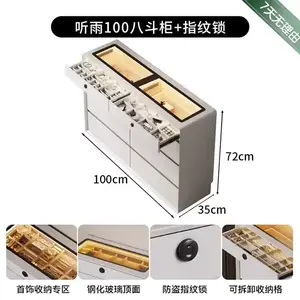 Yu Senyi Комод для спальни и гостиной из массива дерева, 5 ящиков, кремово-белый, с замком от отпечатков пальцев