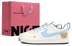 Nike Court Borough с амортизацией, износостойкие низкие кроссовки для скейтбординга Women's Ecru