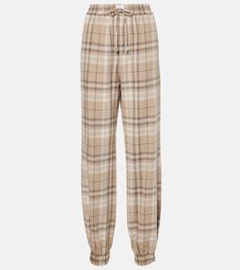 Спортивные брюки из смесовой хлопковой ткани The Attico, бежевый