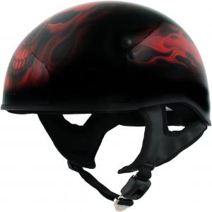 Шлем Milwaukee Leather Hot Leathers HLD1018, черный / красный