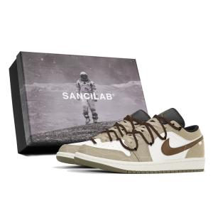 Jordan Износостойкие низкие винтажные баскетбольные кроссовки Unisex Air 1 цвета хаки