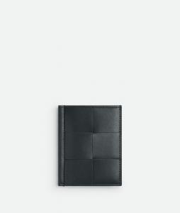 Cassette slim flap card case BOTTEGA VENETA, кипарис/ардезия