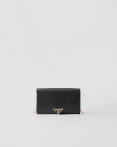 Мини-сумка из сафьяновой кожи Prada, черный