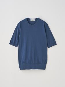 Хлопковый трикотажный пуловер с коротким рукавом | NELL | 30G, современный крой