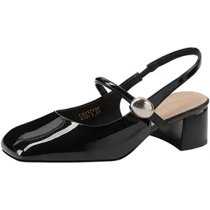 Mulinsen Женские туфли на высоком каблуке бежево-черные, цвет Black