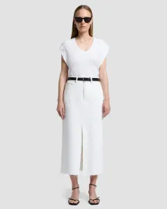 Джинсовая юбка с завышенной талией 7 For all mankind, белый