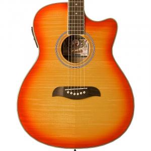 Акустическая гитара Oscar Schmidt OACEFCS Auditorium Acoustic Electric Guitar, Cherry Sunburst