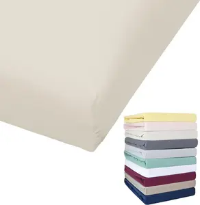 Простыня на резинке Jersey, глубина 27 см, размеры 90x190-100x200 / 140-160x200 / 180-200x200 см, серый, желтый, белый, зеленый, синий, цвет: кремовый, размер: 140x200 см. Bierbaum