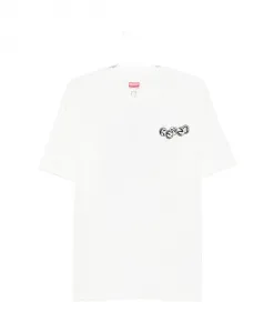 Белая футболка с графическим принтом и круглым вырезом. Kenzo, белый