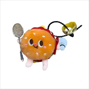 Милый плюшевый брелок в виде бадминтонного гамбургера высота 9,5 см AIZIYUO