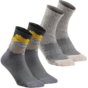 Высокие носки унисекс 2 шт антрацитовый серый DECATHLON