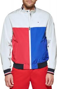 Легкая мужская куртка-бомбер Tommy Hilfiger Varsity Rib Knit, Ice Combo