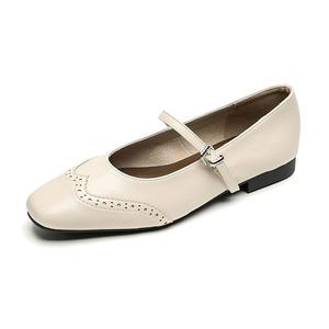 City camel Блок каблук Мэри Джейн туфли женские бежевые, цвет Beige