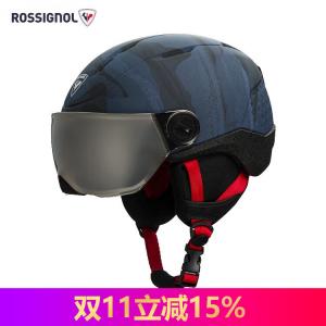 Rossignol Французский детский шлем Golden Rooster для катания на лыжах унисекс со встроенными очками, темно-синий