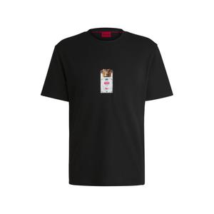 Футболка из хлопкового джерси с принтом в виде пачки сигарет HUGO, черный