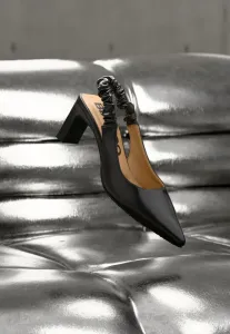 Свадебные туфли-слингбэки biamonroe с резинкой для волос Bianco, Shiny Black