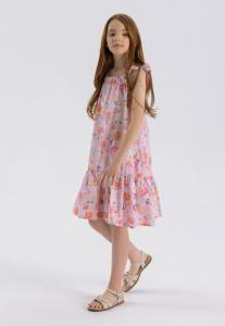 Повседневное платье SHOULDER STRAP TIERED WITH FRILL MINOTI, фуксия