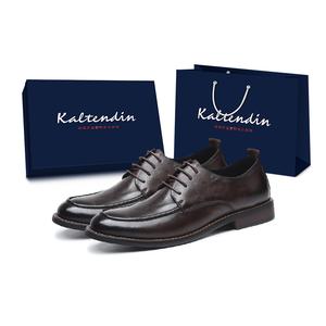 Kaltendin Мужские туфли для костюма черные с темно-коричневым низкие [в коробке], цвет Dark Brown[Box]